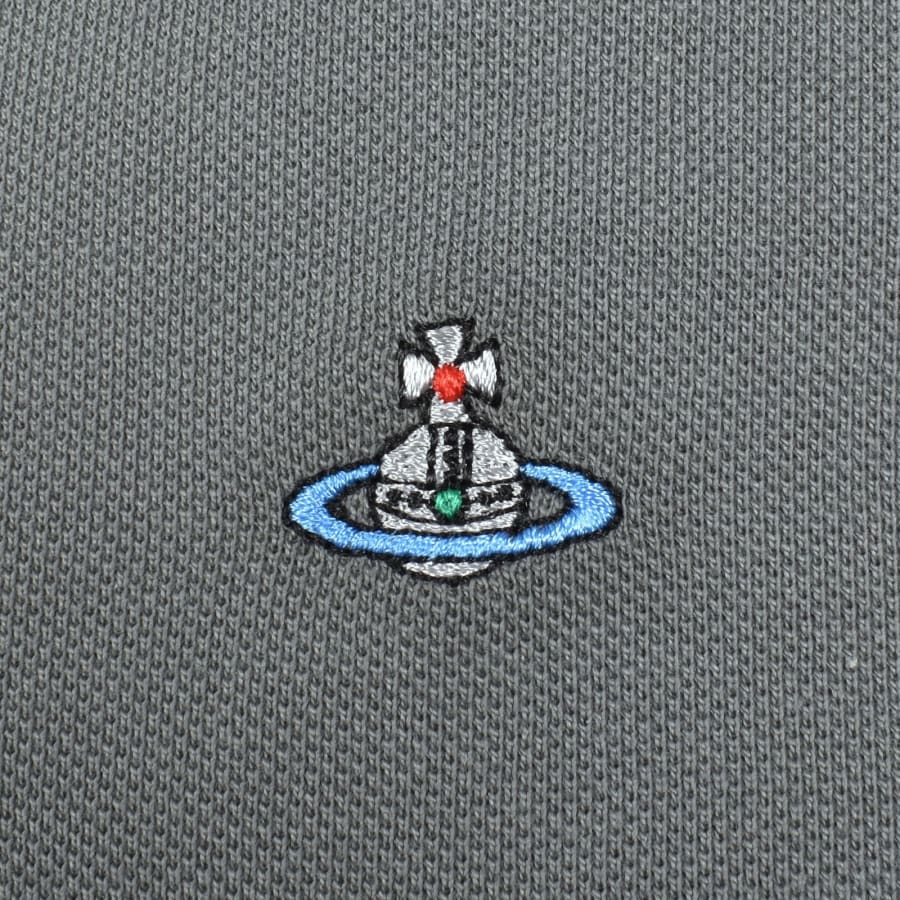 トップス vivienne westwood enbroidery polo shirt Vivienne Westwood Black & Blue Orb Embroidery Jumper Polo